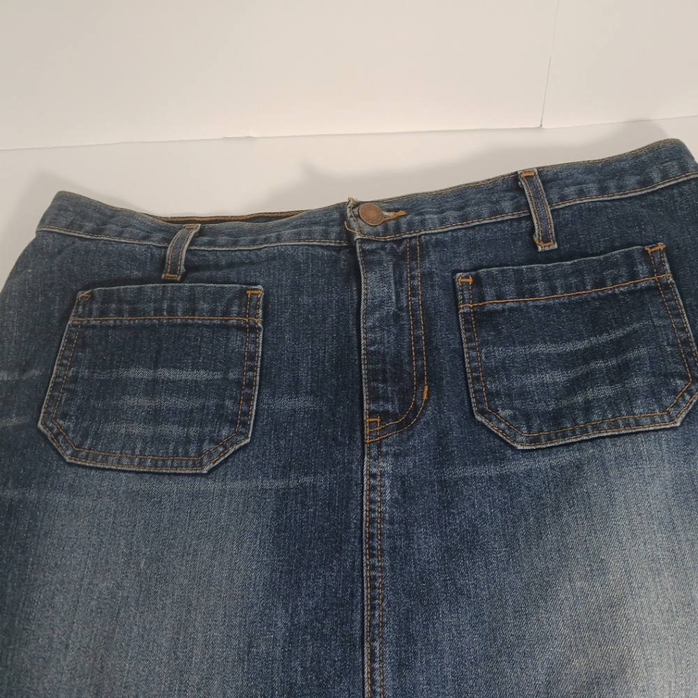 Abercrombie & Fitch Womens Jean Skirt Sz 12 Made In USA - Picture 4 of 13